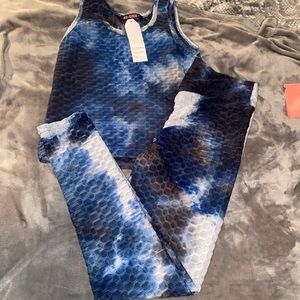 Tie dye tik tok butt scrunch Athletic 2piece set